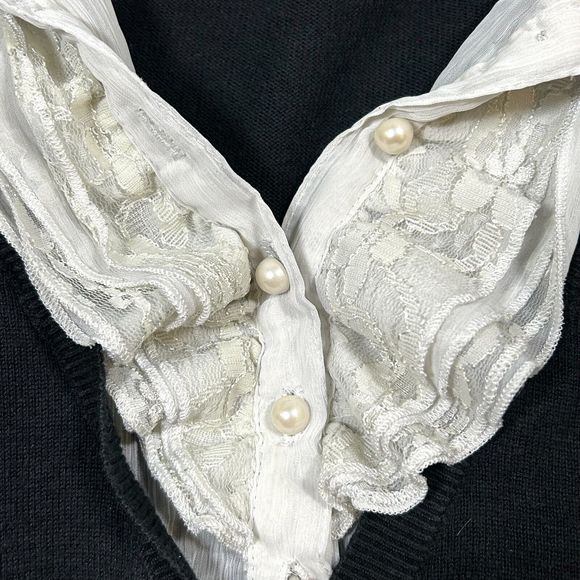 Club Cocoa Ruffle Layer Cardigan Black - Picture 4 of 5